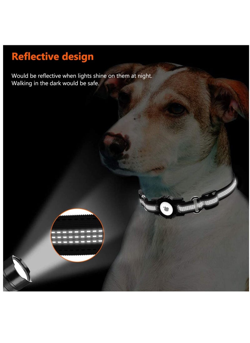 Y&D - Airtag Dog Collar Adjustable Air Tag Accessories Pet for Apple Heavy Duty Collar with Holder Case Medium Large Dogs, Light Comfortable Black - Image 1