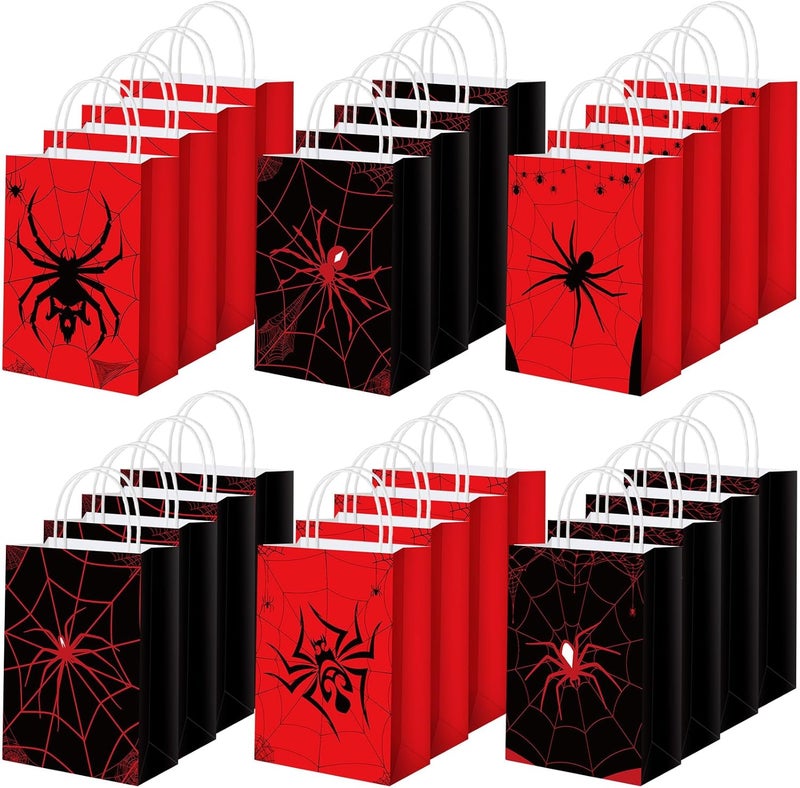 Epakh 24 Pcs Spider Party Favors Bags with Handles Spider Birthday Party Decorations Double Sided Goodie Candy Bags for Kids Boys - Image 1