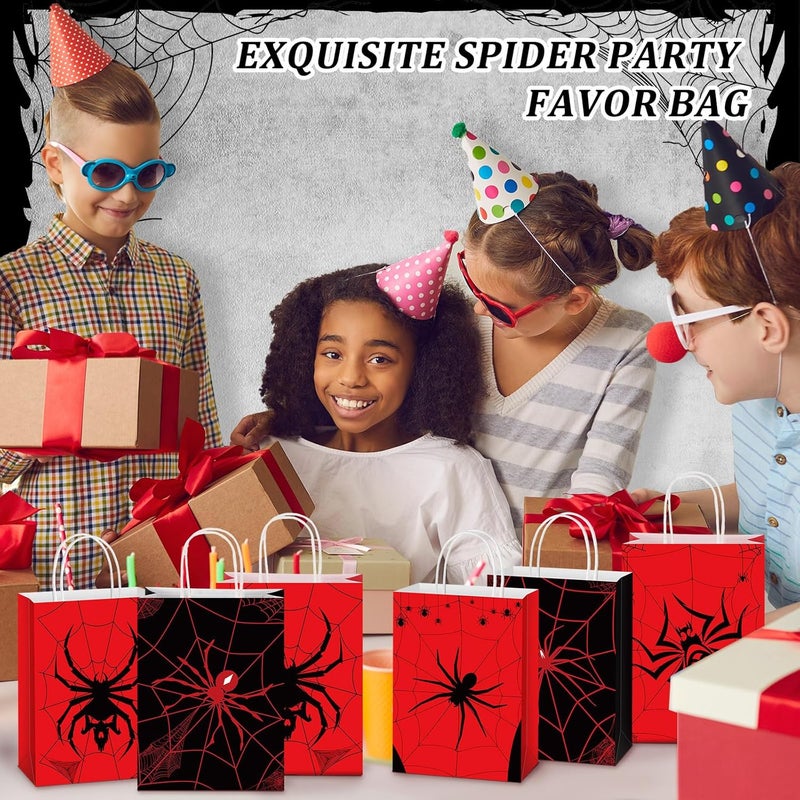 Epakh 24 Pcs Spider Party Favors Bags with Handles Spider Birthday Party Decorations Double Sided Goodie Candy Bags for Kids Boys - Image 4