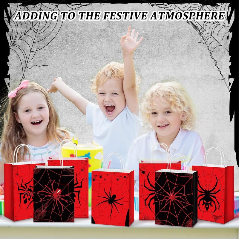 Epakh 24 Pcs Spider Party Favors Bags with Handles Spider Birthday Party Decorations Double Sided Goodie Candy Bags for Kids Boys - Image 5