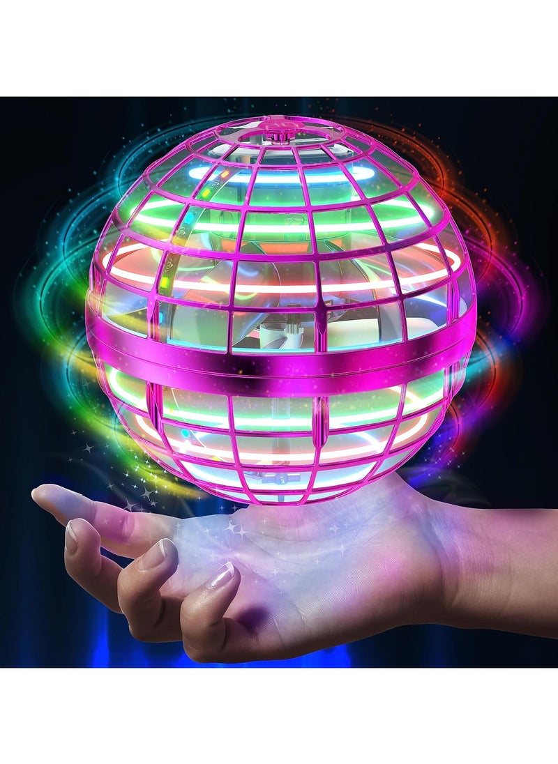 TOY GARDEN Flying Ball Toy 2021 Upgraded – Magic Globe Shape Mini Drone with RGB Lights, 360° Rotating UFO Spinner, Safe Flying Toy for Kids & Adults, Indoor & Outdoor (Pink)  - Image 1