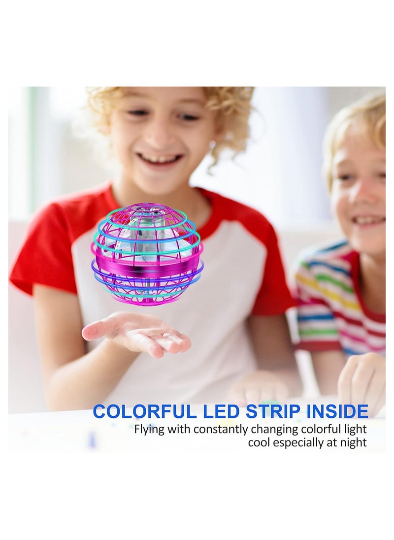TOY GARDEN Flying Ball Toy 2021 Upgraded – Magic Globe Shape Mini Drone with RGB Lights, 360° Rotating UFO Spinner, Safe Flying Toy for Kids & Adults, Indoor & Outdoor (Pink)  - Image 4