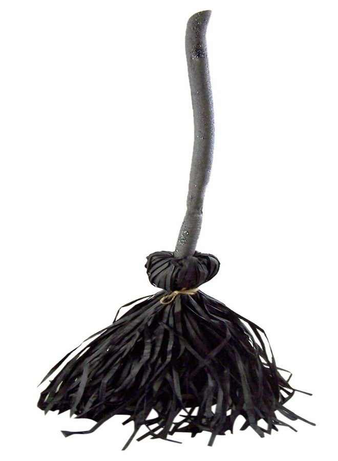 Roman Haunted Witch's Broom with Ghost Sounds Animated Halloween Decoration, 26 Inch - Image 1