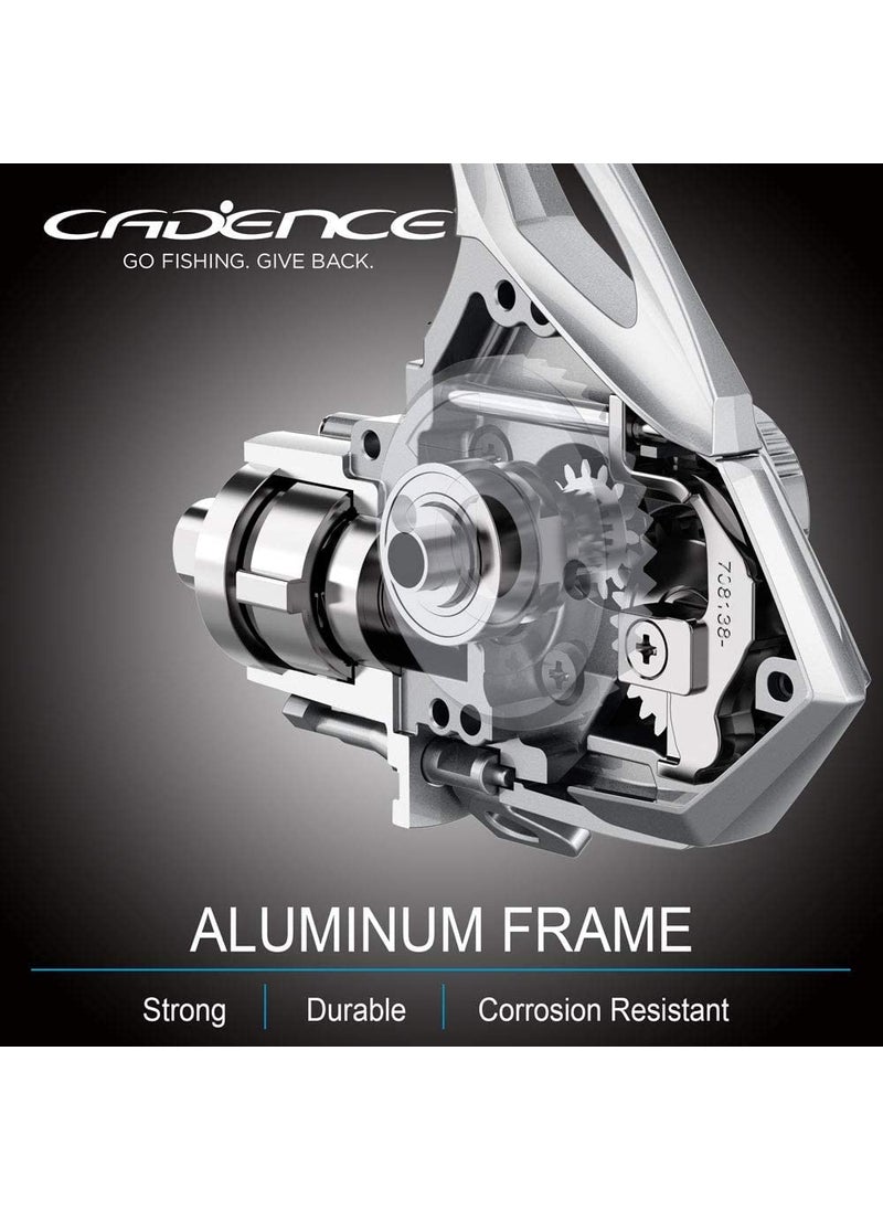 Cadence Cadence Spinning Reel, CS7 Strong Aluminum Frame Fishing Reel with 10 Durable & Corrosion Resistant Bearings for Saltwater or Freshwater,Super Smooth Powerful Reel with 29LBs Max Drag 6.2:1 Spin Reel  - Image 4