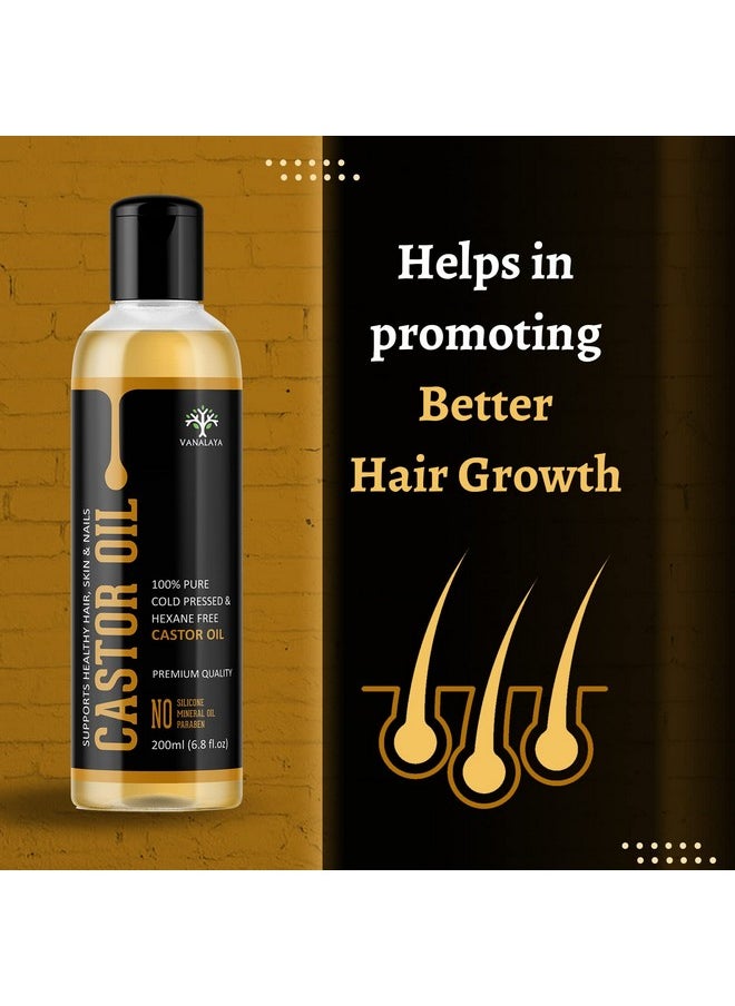 VANALAYA - Pure Cold Pressed Castor Oil For Stronger Hair, Skin & Nails, No Mineral Oil & Silicones, 200 Ml - Image 1