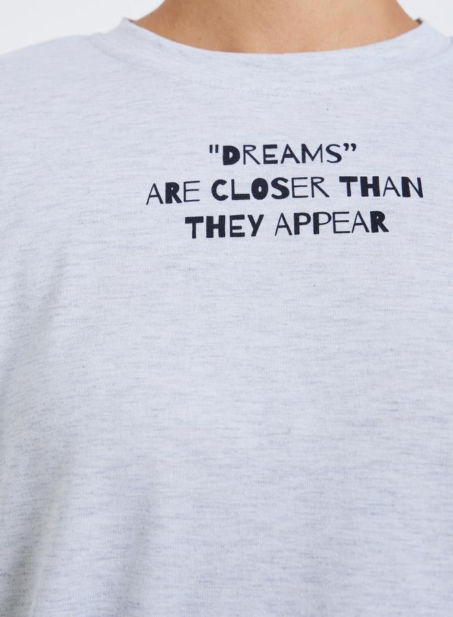 Styli Women Slogan Print Regular Fit T-Shirt - Image 3