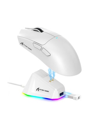 ماوس العاب لاسلكي خفيف الوزن X11 من Attack Shark مع قاعدة شحن RGB، وضع ثلاثي 2.4G/USB-C سلكي/بلوتوث، 22K DPI، مستشعر بصري PAW3311، مفتاح هويو، 5 ازرار قابلة للبرمجة للكمبيوتر/ماك (ابيض) - pzsku/Z7EB8275337D60B878480Z/45/1750754884/bb181740-bd80-4b33-b7e4-6c786d84cd9a