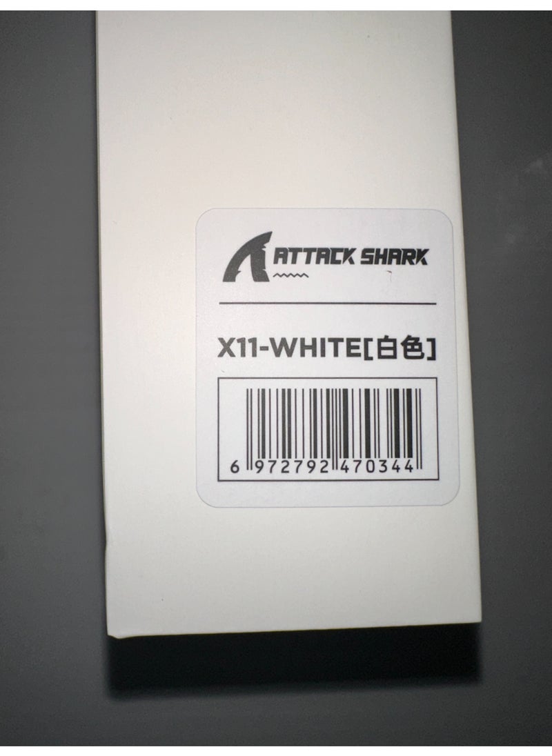 ماوس العاب لاسلكي خفيف الوزن X11 من Attack Shark مع قاعدة شحن RGB، وضع ثلاثي 2.4G/USB-C سلكي/بلوتوث، 22K DPI، مستشعر بصري PAW3311، مفتاح هويو، 5 ازرار قابلة للبرمجة للكمبيوتر/ماك (ابيض)