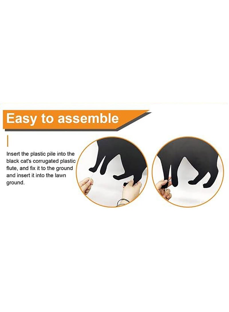 لافتات ساحة خارجية مع أوتاد سوداء للقطط علامات ساحة الحديقة للقصر المسكون في الهواء الطلق حديقة ساحة الحديقة ديكور الحفلات الهالوين (6 قطع) - Image 4