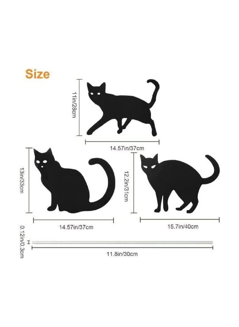 لافتات ساحة خارجية مع أوتاد سوداء للقطط علامات ساحة الحديقة للقصر المسكون في الهواء الطلق حديقة ساحة الحديقة ديكور الحفلات الهالوين (6 قطع) - Image 2