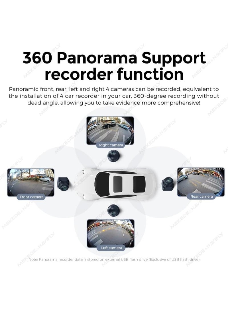 SHEZA STAR 360-Degree Car Backup Camera, Black Wide-Angle Lens, Universal Mount, Waterproof Night Vision Security Camera System - Image 2