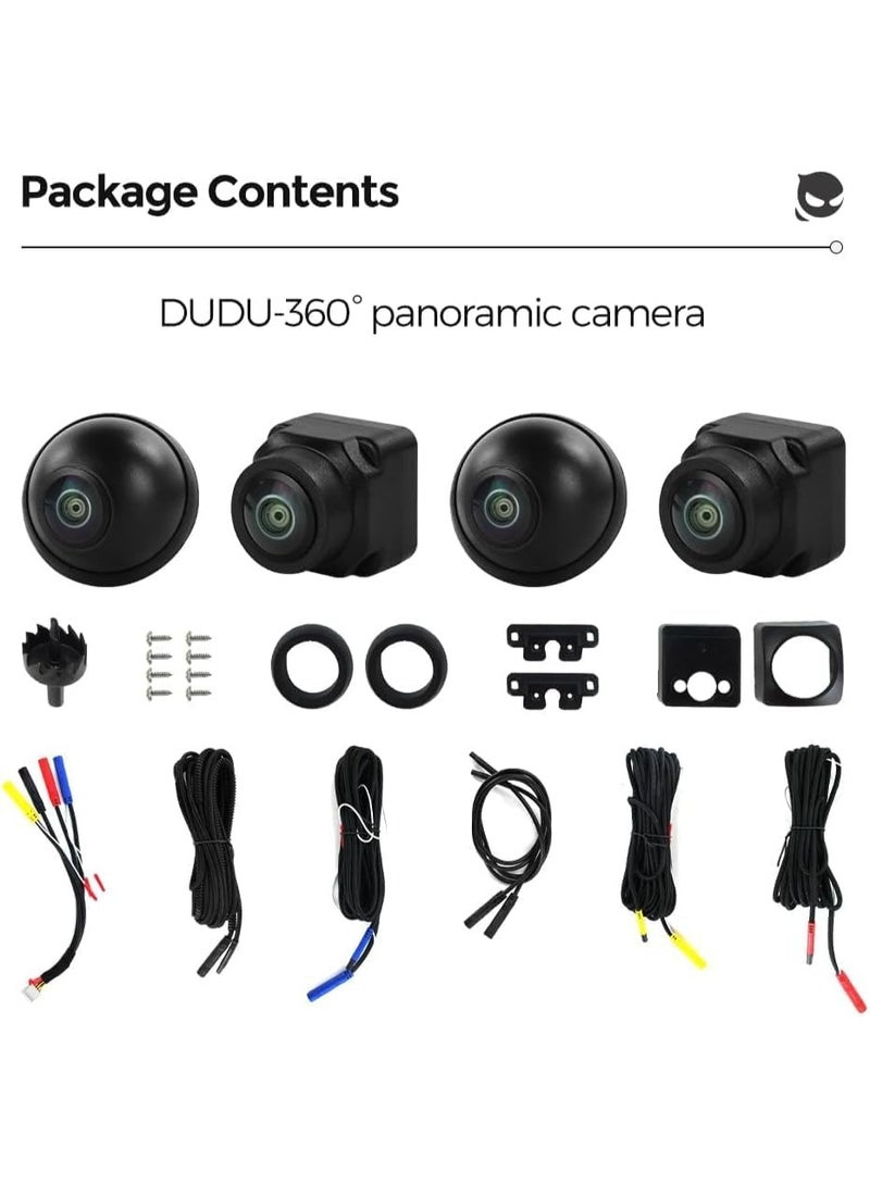 SHEZA STAR 360-Degree Car Backup Camera, Black Wide-Angle Lens, Universal Mount, Waterproof Night Vision Security Camera System - Image 4