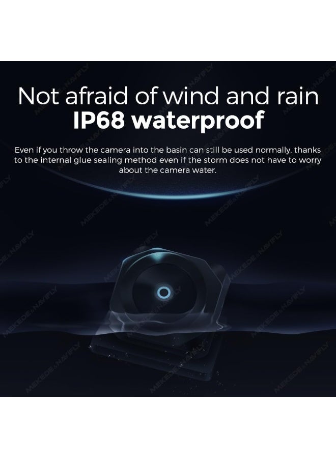 SHEZA STAR 360-Degree Car Backup Camera, Black Wide-Angle Lens, Universal Mount, Waterproof Night Vision Security Camera System - Image 3