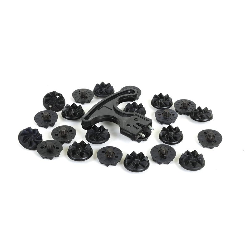 WMX Soft Spikes Replacement for Cricket Spike Shoes, Hockey, Golf & Other Sports, Metal Threading Screw Size ¼ Inch Spikes with Spanner. - Image 1