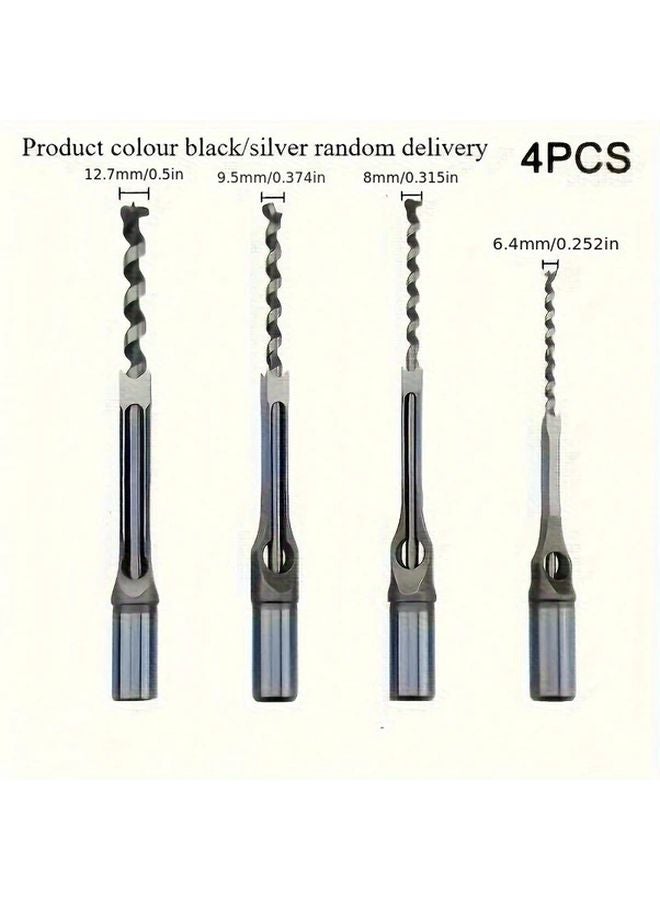 4Pcs Woodworking Tool Set Square Hole Drills Size 6 4 8 9 5 12 7mm For DIY Furniture - Image 3