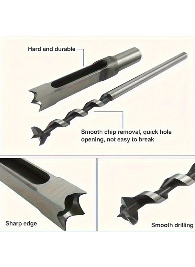 4Pcs Woodworking Tool Set Square Hole Drills Size 6 4 8 9 5 12 7mm For DIY Furniture - Image 5