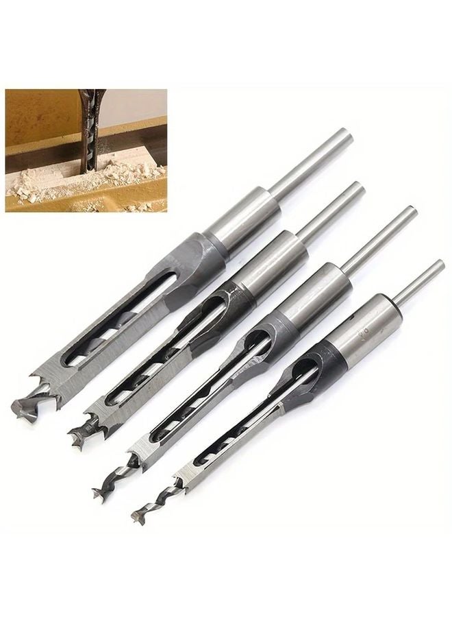 4Pcs Woodworking Tool Set Square Hole Drills Size 6 4 8 9 5 12 7mm For DIY Furniture - Image 4