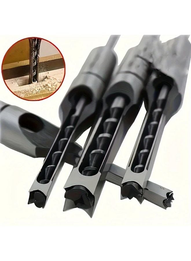 4Pcs Woodworking Tool Set Square Hole Drills Size 6 4 8 9 5 12 7mm For DIY Furniture - Image 2