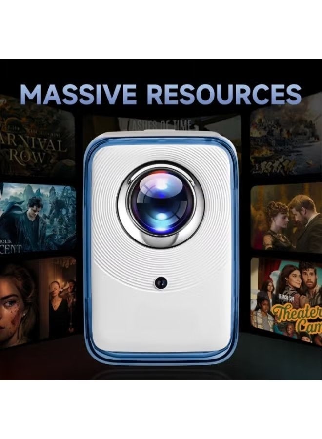 Portable 1080P HD LED Projector, Android 13 Smart Mini Projector, Dual Band WiFi Bluetooth 5.2, Screen Mirroring, HDMI USB Inputs, Remote Control, Compact Home Theater Projector for Kids Movies Outdoor Use - Image 2