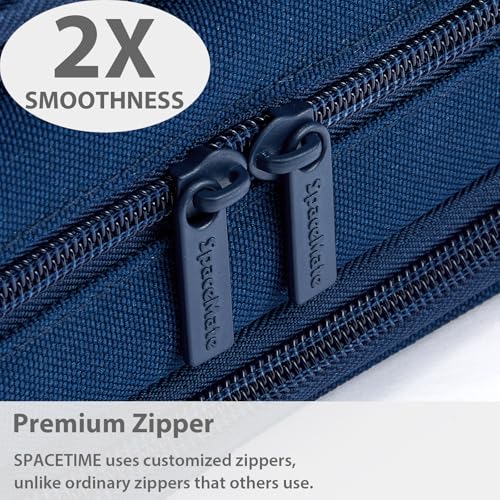 SPACEMATE Pencil Case Pouch Box Bag School Supplies Girls Boys Kids, Cute Preppy Stuff Big Capacity Aesthetic Pen Organizer, Back to College Stationary, Navy Blue, Extra Large Style, 2300ml - Image 4