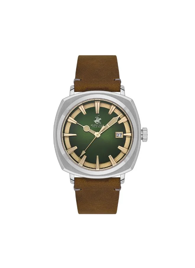 بيفرلي هيلز بولو كلوب BEVERLY HILLS POLO CLUB BP3732X.374 Men's Analog Display Watch & Leather Strap Brown