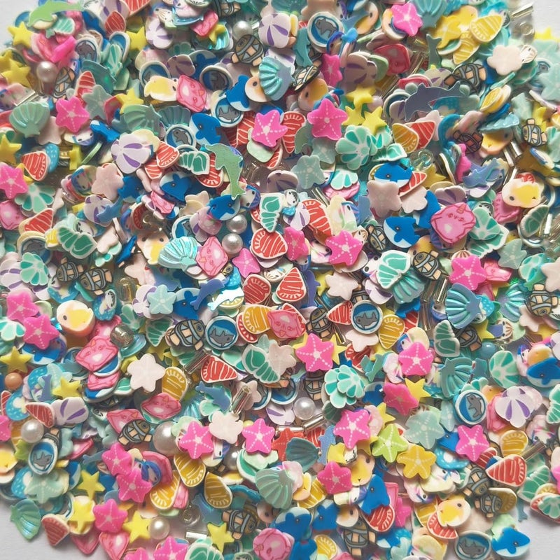 Mo Sheng Accessory 40g Mini Oceans Polymer Slices Adults Nails Slices Art Design Supplies DIY Craft (Oceans) - Image 1