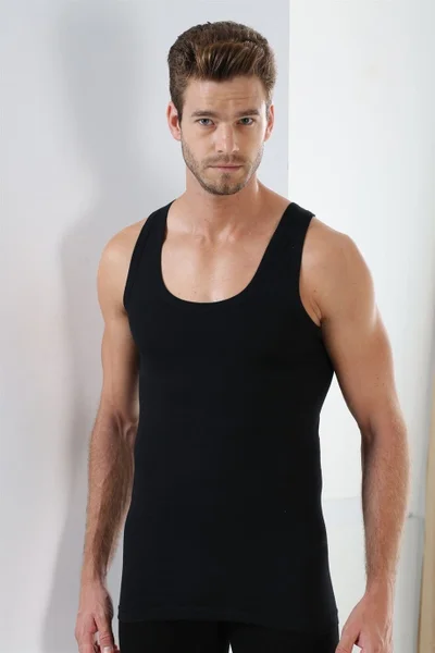 Arma Yıldız Premium Men's Undershirt Black 100% Combed Cotton