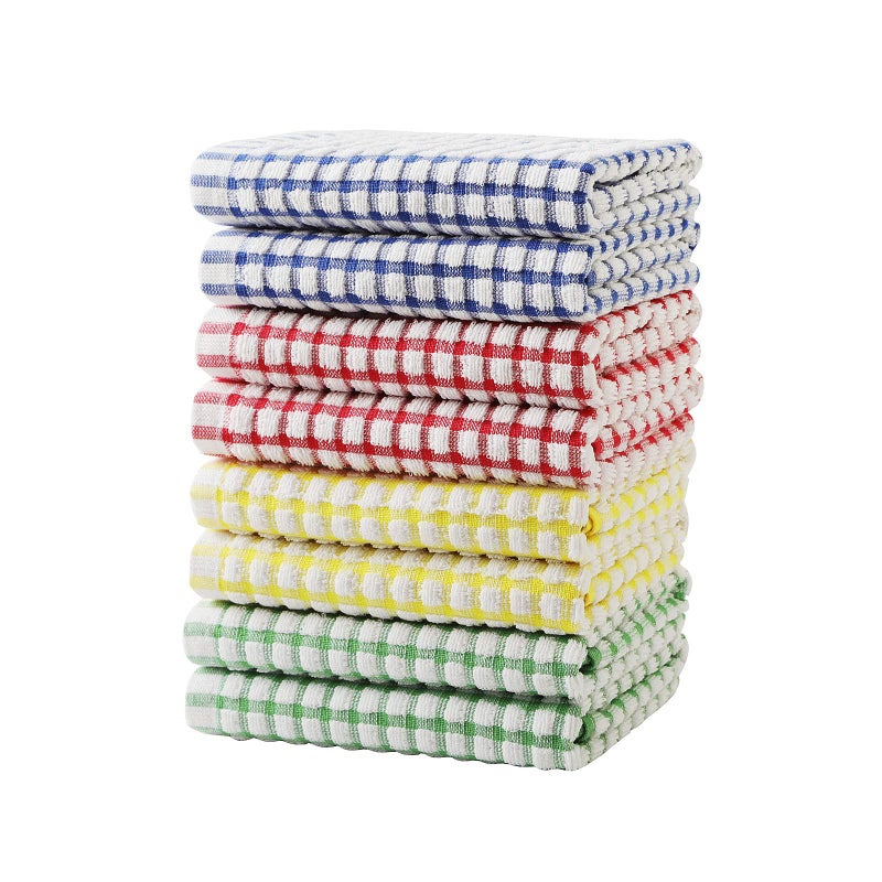 Oeleky Dish Towels for Kitchen 15x26 Inches, Pack of 8 Cotton Kitchen Towels for Drying Dishes (Multi, 15x26 inches) - Image 1