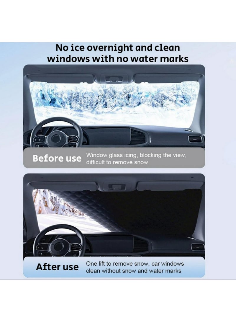 Magnetic Car Front Windscreen Cover Automobile Sunshade Windshield Snow Sun Shade Waterproof Exterior Covers Accessories148 * 114CM - Image 5