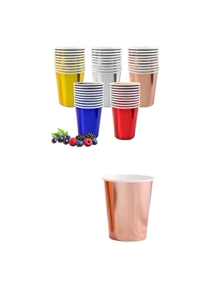 Green Tiger 50pcs Party Color Paper Cups - Disposable Cups for DIY Creations, Picnics, Parties, Weddings, Barbecues - Image 1