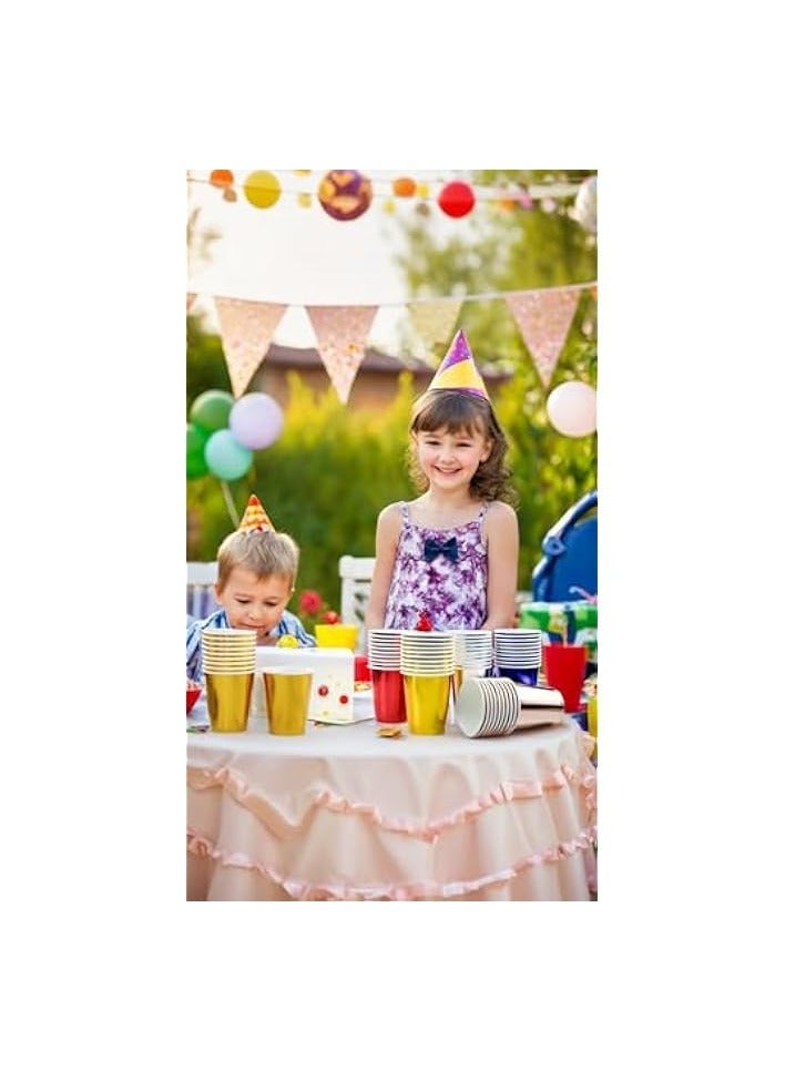 Green Tiger 50pcs Party Color Paper Cups - Disposable Cups for DIY Creations, Picnics, Parties, Weddings, Barbecues - Image 3