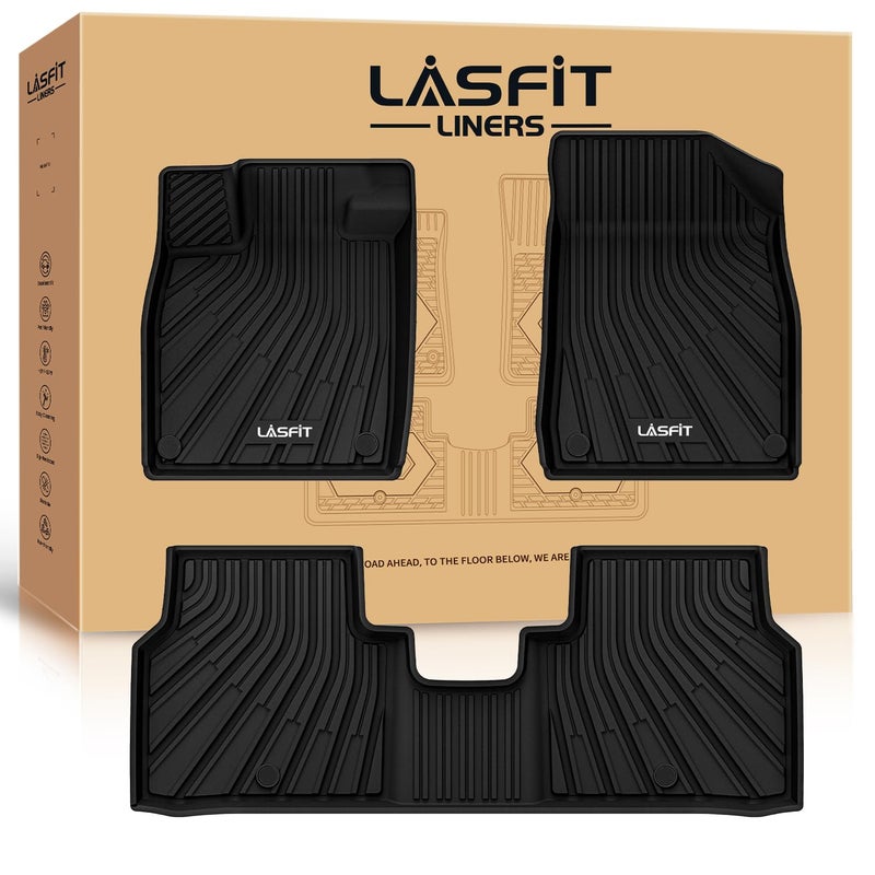 حصائر أرضية LASFIT تناسب فولكس فاجن ID4 2025 2024 2023 2022 2021 مصممة خصيصًا TPE حصائر أرضية مقاومة للماء لجميع الأحوال الجوية الصف الأول والثاني باللون الأسود