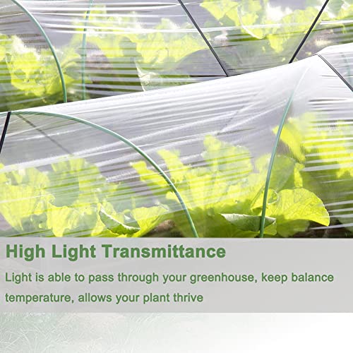 Yowlieu 6 Mil Clear Greenhouse Plastic Sheeting, 6.5' x 9.8' UV Resistant Polyethylene Greenhouse Film Hoop Green House Plastic Cover for Farms, Agriculture, Garden - Image 4