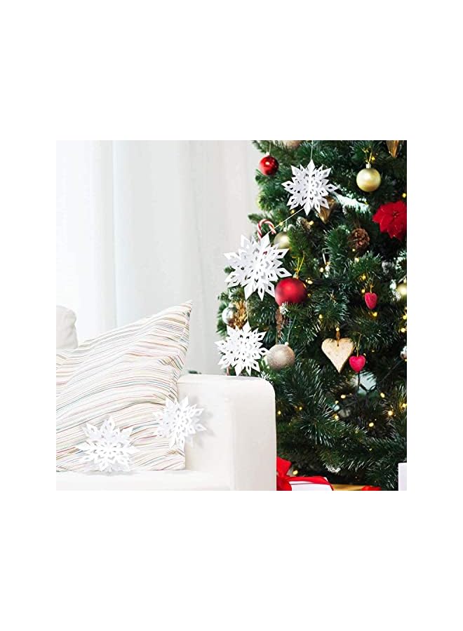 The Bros زينة ثلجية معلقة 12 قطعة رقائق ثلج ثلاثية الأبعاد لزينة النوافذ وأشجار عيد الميلاد حفلة رأس السنة الشتاء العجائبي عيد الميلاد - Image 5