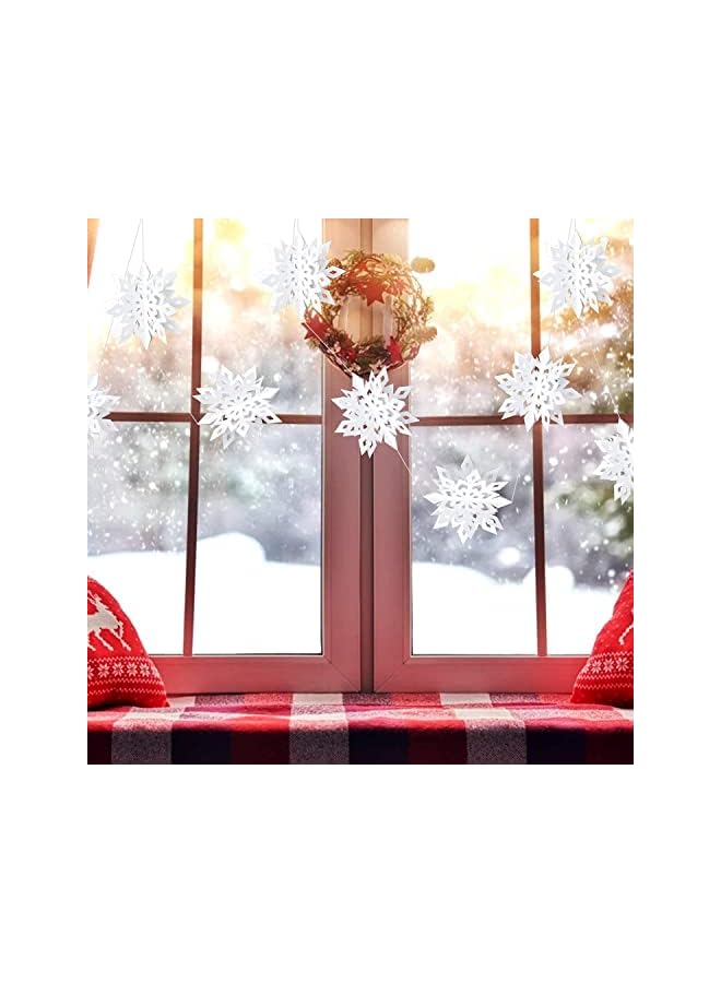The Bros زينة ثلجية معلقة 12 قطعة رقائق ثلج ثلاثية الأبعاد لزينة النوافذ وأشجار عيد الميلاد حفلة رأس السنة الشتاء العجائبي عيد الميلاد - Image 4