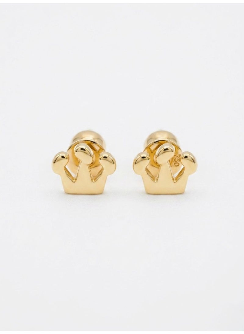 The Intermix Gems 18K Gold Crown Stud Earrings - Image 1