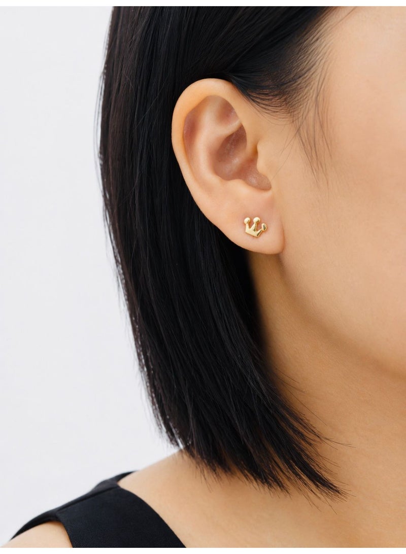 The Intermix Gems 18K Gold Crown Stud Earrings - Image 3