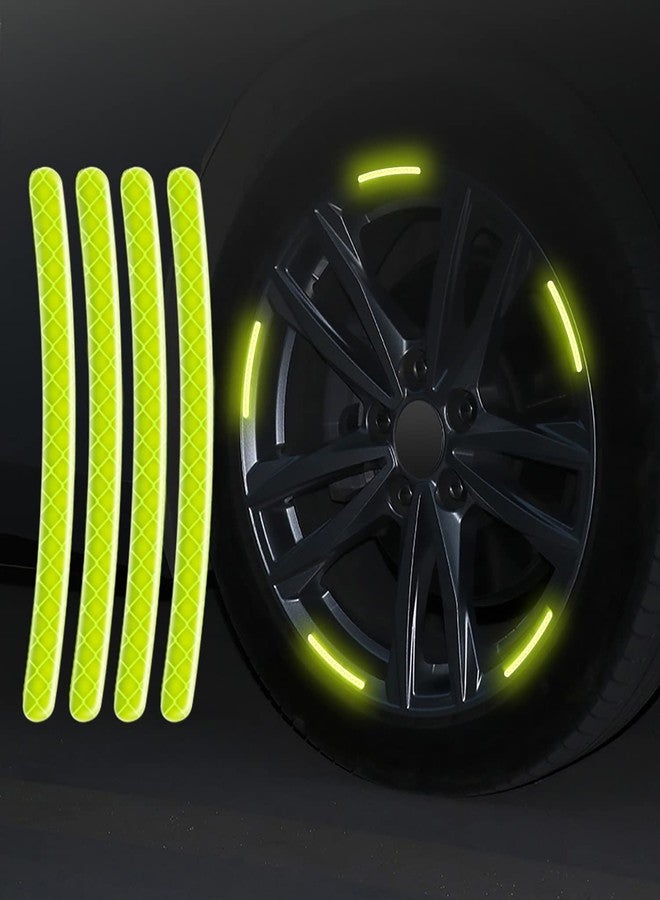 CarFrill Reflective Decorative Stickers, Night Reflective Safety Decoration, Anti-Scratch Reflective Stickers Safety Warning Car Decals (20 PCS) (Fluorescent Green), Polyethylene Terephthalate - Image 1