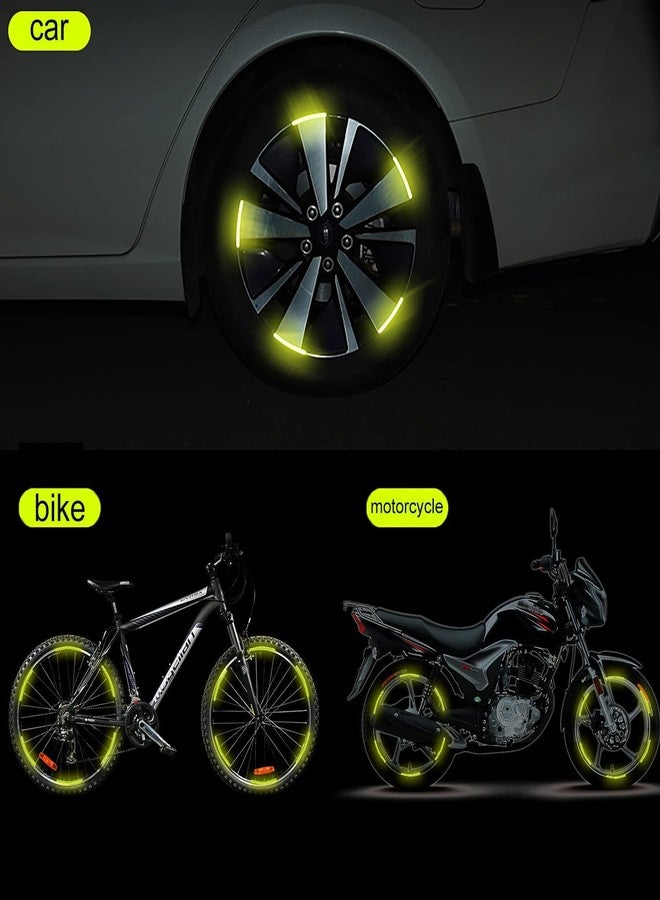 CarFrill Reflective Decorative Stickers, Night Reflective Safety Decoration, Anti-Scratch Reflective Stickers Safety Warning Car Decals (20 PCS) (Fluorescent Green), Polyethylene Terephthalate - Image 2