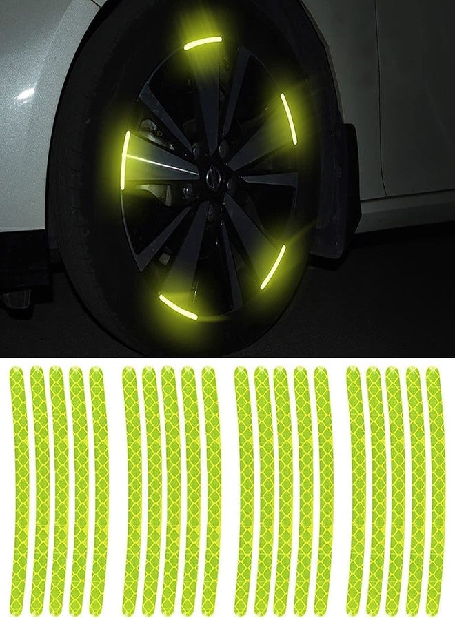 CarFrill Reflective Decorative Stickers, Night Reflective Safety Decoration, Anti-Scratch Reflective Stickers Safety Warning Car Decals (20 PCS) (Fluorescent Green), Polyethylene Terephthalate - Image 4
