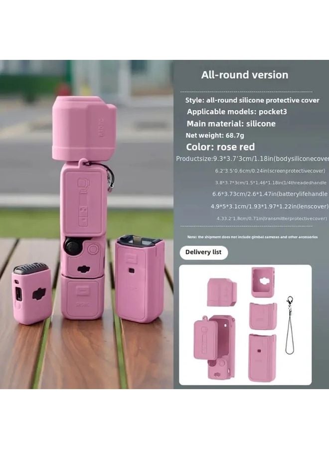 Universal Silicone Pink Protective Case For DJI Osmo Pocket 3 Gimbal Camera - Image 4
