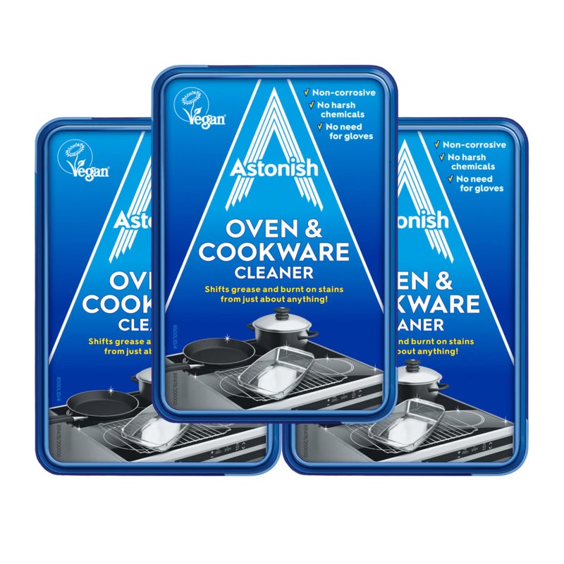 Astonish Oven & Cookware Cleaning Paste For Glass, Appliances, Ceramics, Stovetop & Pyrex - All Purpose Kitchen Cleaner - Stainless Steel Degreaser Removes Baked On Grease & Grime, 150g Tub (3 Pack) - Image 3