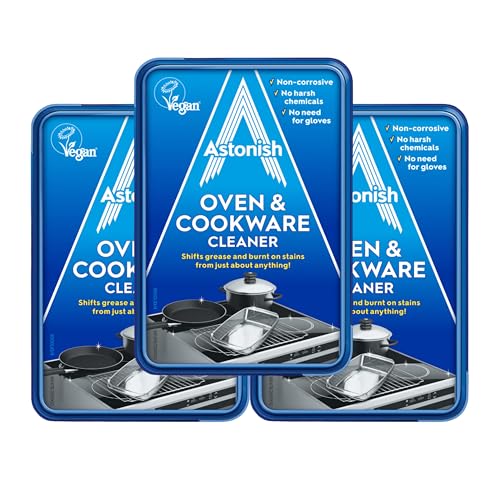 Astonish Oven & Cookware Cleaning Paste For Glass, Appliances, Ceramics, Stovetop & Pyrex - All Purpose Kitchen Cleaner - Stainless Steel Degreaser Removes Baked On Grease & Grime, 150g Tub (3 Pack) - Image 1