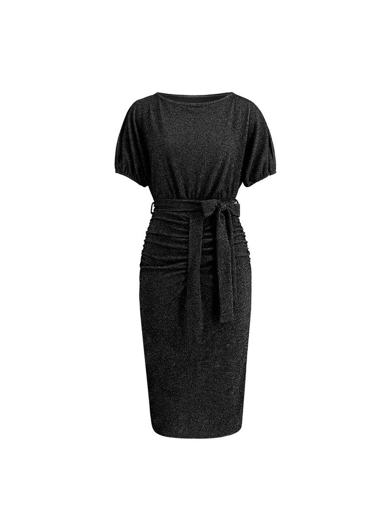 Loquat Summer Slim Bat Short Sleeve Dress  - Image 1