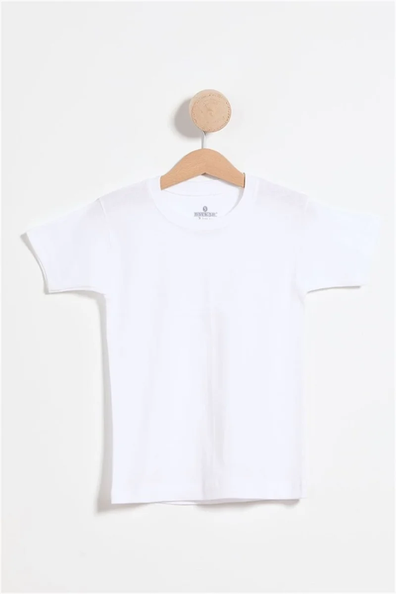 Baykar Boy Cotton Crew Neck Undershirt T-Shirt White