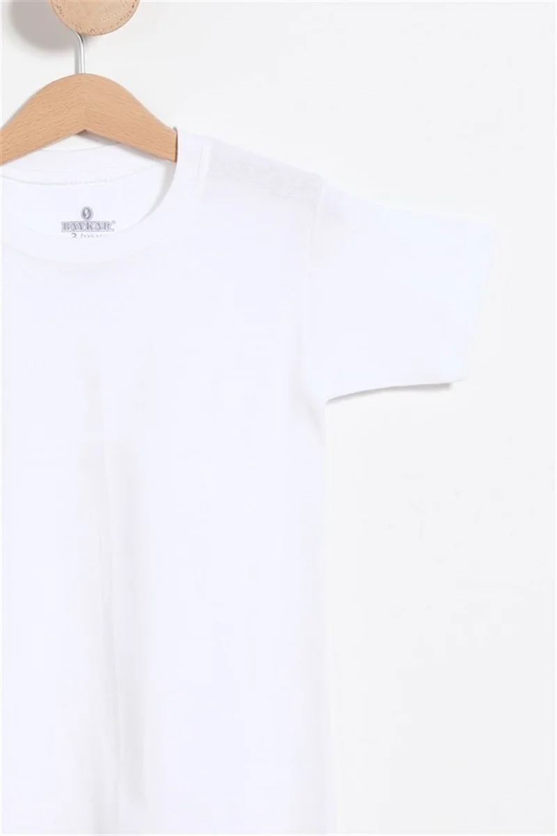 Baykar Boy Cotton Crew Neck Undershirt T-Shirt White
