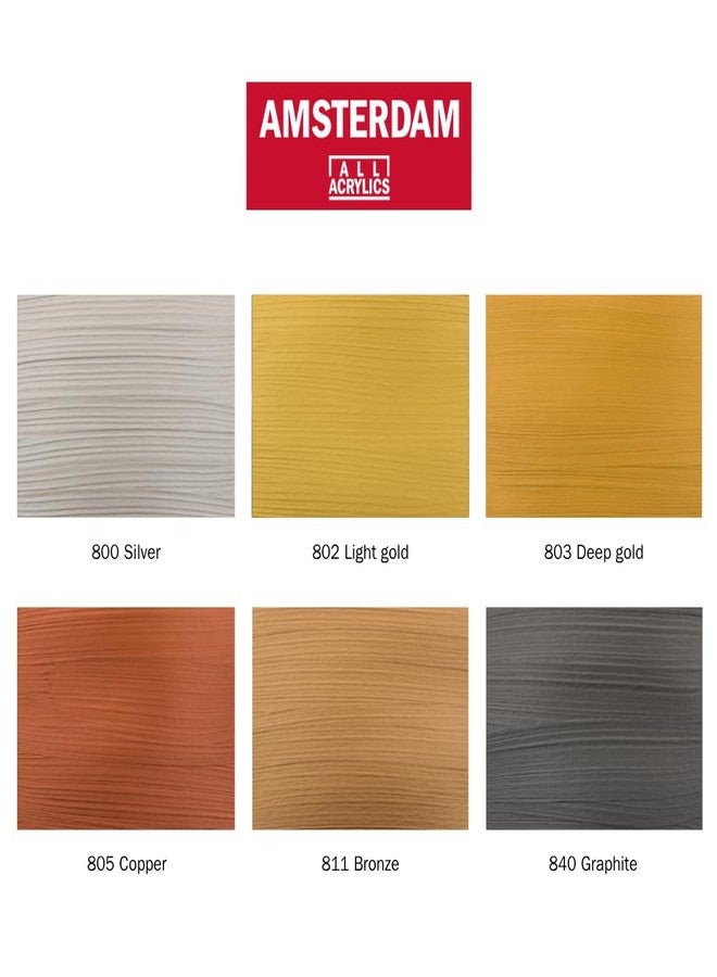 أمستردام تالنس جويجو دي بينتوراس أكريليكاس ميتاليزاداس (6 × 20 مل) - Image 2