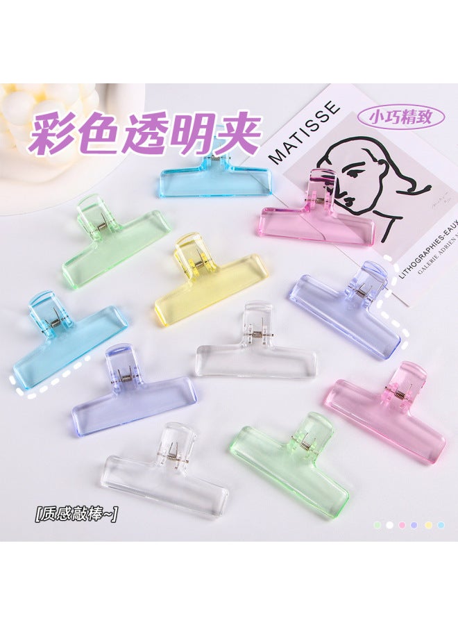 HELPS Transparent Jelly Color Small Clip Acrylic Test Paper Long Tail Clip Bill Data Finishing Clip Office Dovetail Clip - Image 3