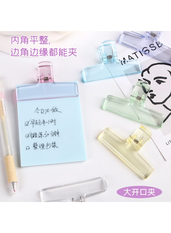 HELPS Transparent Jelly Color Small Clip Acrylic Test Paper Long Tail Clip Bill Data Finishing Clip Office Dovetail Clip - Image 2