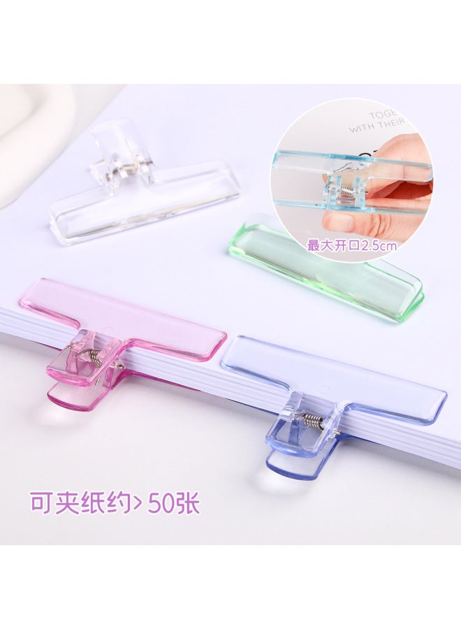HELPS Transparent Jelly Color Small Clip Acrylic Test Paper Long Tail Clip Bill Data Finishing Clip Office Dovetail Clip - Image 4